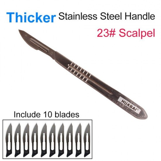 Carbon Steel Surgical Scallpel Bladess + 10pc Blade Handle Scallpel DIY Cutting Tool PCB Repair Animal Surgical KnIife