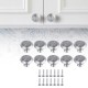 10Pcs Stainless Steel Door Knobs Wardrobe Cupboard Cabinet Kitchen Handle Pulls