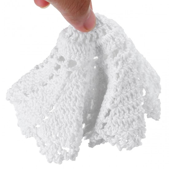 10Pcs/Set Hand Crocheted Doilies Cotton Woven Round Cup Dish Table Tablecloth Placemat Decorations