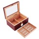 120 Pcs Wooden Grain Humidifier Storage Box Case With Lockstitch Transparent Display Window Double Layer