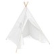 120x120x150cm White Canvas Kids Teepee Children Home Game Toy Play Tent Cubby