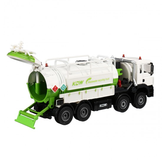 1:50 Scale Diecast Model Vacuum Sewage Waste Water Suction Truck Model Toy Shipping Model