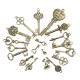 19Pcs Antique Bronze Key Retro Pendant Kit Necklace Bracelet Anklet Decorations