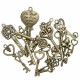 19Pcs Antique Bronze Key Retro Pendant Kit Necklace Bracelet Anklet Decorations