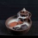 2-Buffalo Ceramic Backflow Incense Burner Cones Holder Sticks Censer Buddhist Decor