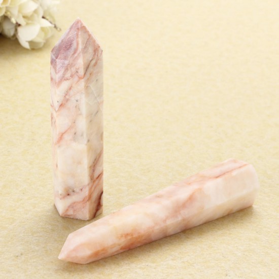 200g Natural Rhodochrosite Crystals Obelisk Quartz Point Healing Gemstone Mineral