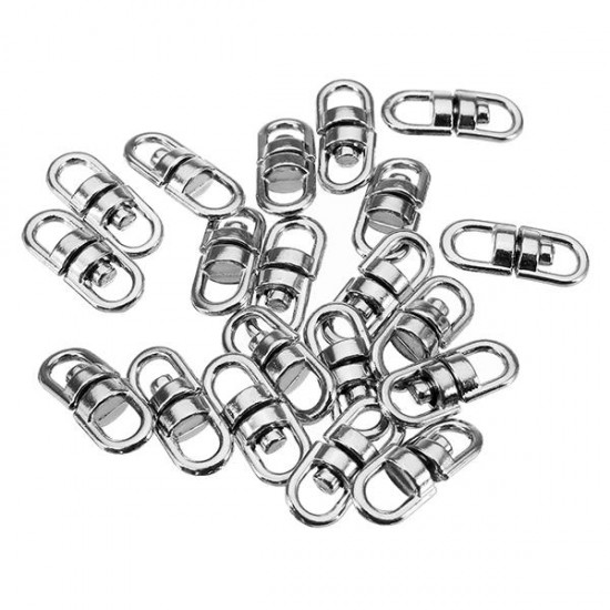 20Pcs 16.5mm Silver Zinc Alloy Round Double Eye Swivel Eye & Eye Swivel