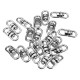 20Pcs 16.5mm Silver Zinc Alloy Round Double Eye Swivel Eye & Eye Swivel