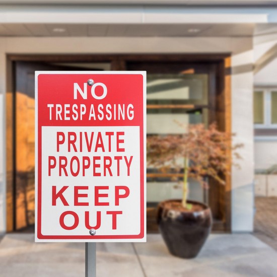 20cmx30cm Aluminum No Trespassing Private Property Keep Out Sign Warning Sign