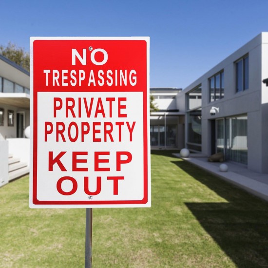 20cmx30cm Aluminum No Trespassing Private Property Keep Out Sign Warning Sign