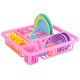 21PCS Kids Pretend Play Dishes Kitchen Playset Wash & Dry Tableware Rack Toys