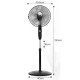 220V 50Hz 55W Floor Stand Pedestal Fan Household Electric Fan Head Shaking Dormitory Fan