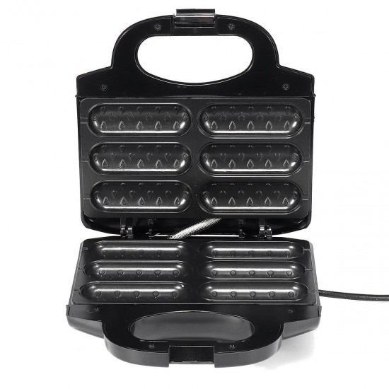 220V Hotdog Waffle Bread Maker Electric 6pcs Lolly Home Sausage Muffin Cooker Machine