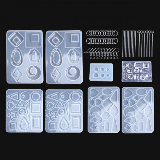 248Pcs Resin Casting Molds Jewelry Making Silicone Mould Metal Pendant Craft Kit