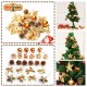 24PCS Gold Glitter Balls Christmas Baubles XMAS Tree Hanging Ornament Decorations