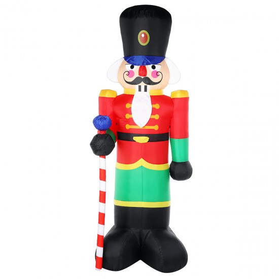 2.4m Inflatable Christmas Soldier Man Air Blown Light Up Outdoor Yard Decor