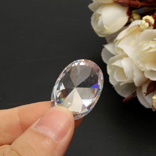 25mmx18mm Artificial Zircon Round Cut Stunning White Sapphire Gemstone Decorations