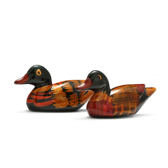 2Pcs Resin Mandarin Ducks Feng Shui Chopstick Holder Home Office Display Decoration