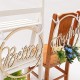 2Pcs Wedding Chair Signs Decorative Wooden Pendants Groom Bride Party Decorations
