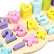 3 In 1 Education Assembling Logarithmic Board Digital Shape Building Block Toys