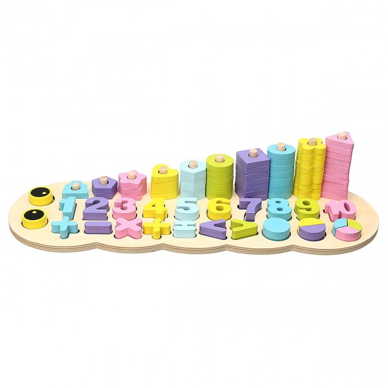 3 In 1 Education Assembling Logarithmic Board Digital Shape Building Block Toys