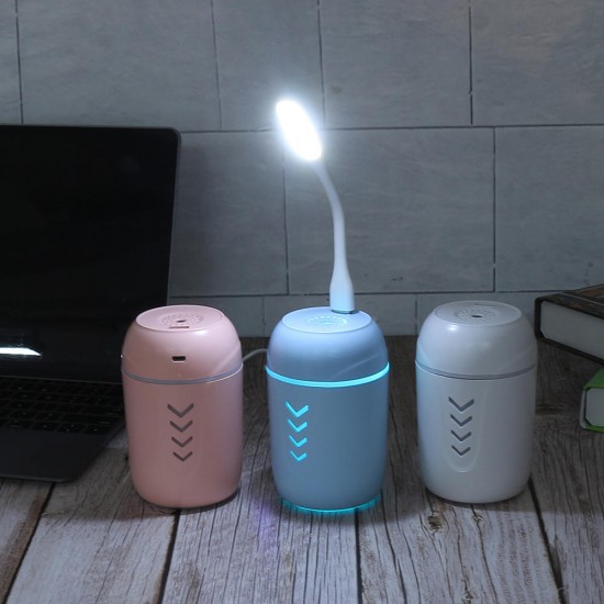 3 In1 Mini Air Humidifier Steam Aroma w/ USB Fan LED Light Purifier Diffuser