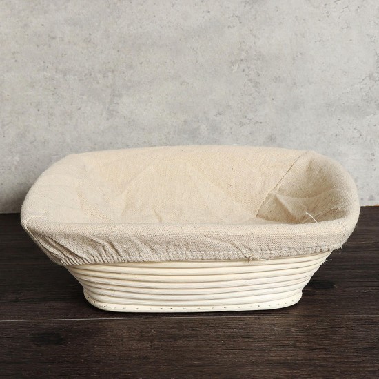 3 Sizes Long Oval Bread Proving Storage Baskets Banneton Brotform Dough Rattan With Linen Liner