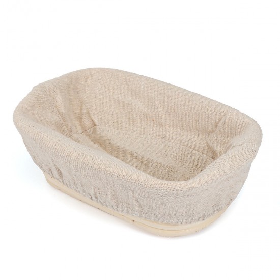 3 Sizes Long Oval Bread Proving Storage Baskets Banneton Brotform Dough Rattan With Linen Liner