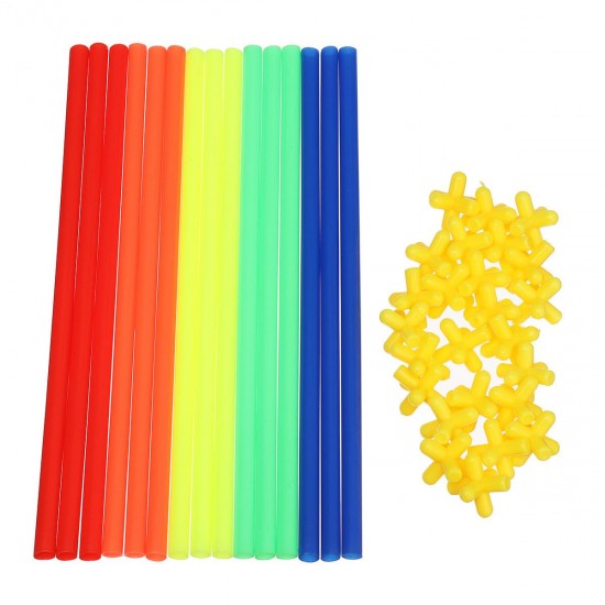 300/400/600/700pcs 4D Space Straw Puzzle Building Blocks Kids Intelligence Toy