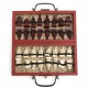 32 Pcs Terra Cotta Warriors Figure Chess Set with Chinese Wood Leather Box Board Games