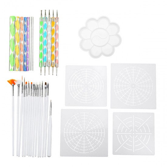 33Pcs/Set Acrylic Stick Mandala Painting Tool Stencil Carving Pottery Tool DIY Decorations