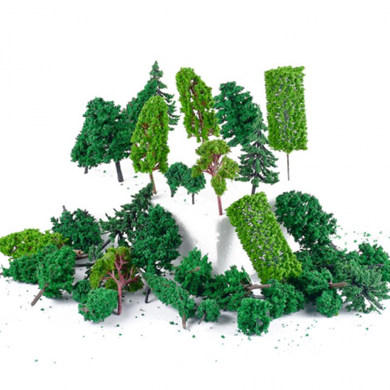 37Pcs/Lot Micro Model Green Trees Mixed Landscape Garden Scenery Sandwork Decorations