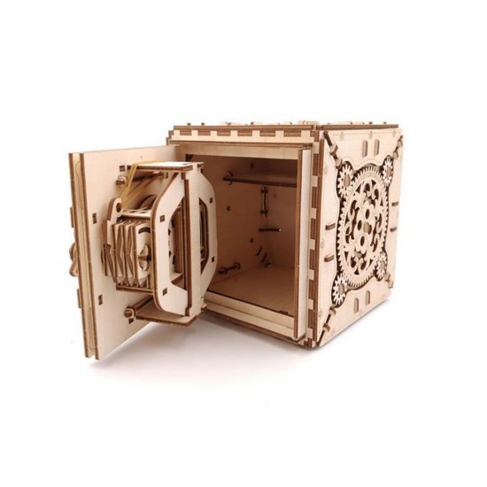 3D Antique Self-Assembly Wooden Password Box Saving Money Storage Laser Cut Parts Puzzle Building Kits Mechanical Model DIY Gift Decorations