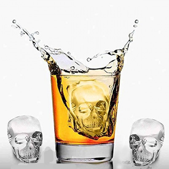 3D Skull Shape Ice Cube Mold Maker Silicone Tray Chocolate Mould Bar Party Whiskey