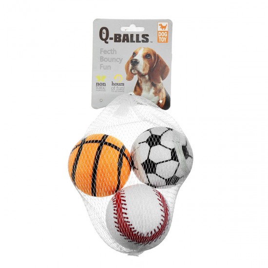 3PCS Puppy Pet Dog Tennis Ball Toys Fetch Thrower Roller Play Hyper Training Game