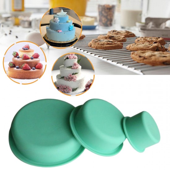 3Pcs Cake Molds Round Bake Pan DIY Party Wedding Birthday Cupcake Mould Baking Tool