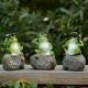 3pcs Frogs Garden Statues Art Figurines Outdoor Patio Ornament