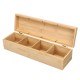 4 Compartment Section Tea Bamboo Box Storage Sugar Bag Organizer Container Gift