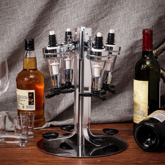 4 Liquor Bottle Dispenser Liquor Spirit Shot Alcohol Pourer Wall Mounted Bar Tool