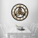 40cm Diameter Wooden Mute Wall Clock Retro Gear Decoration Creative Wall Clock