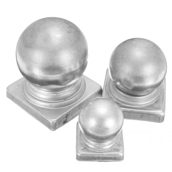 40mm 60mm 70mm Iron Ball Top Fence Finial Post Cap with Flat Square Base Decor Protection