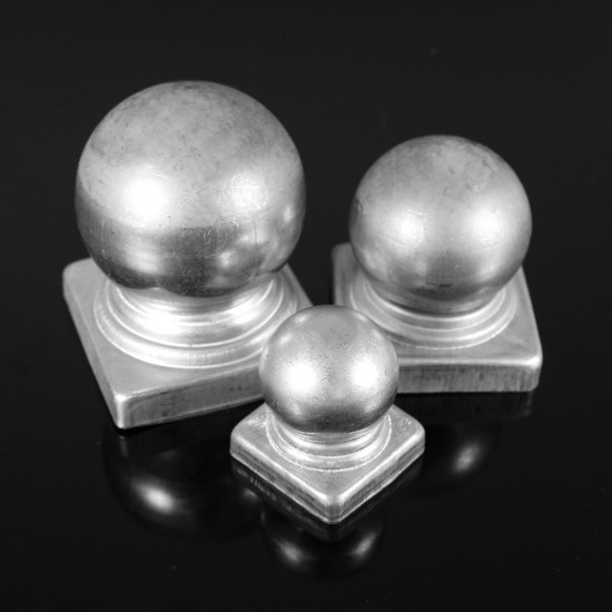 40mm 60mm 70mm Iron Ball Top Fence Finial Post Cap with Flat Square Base Decor Protection
