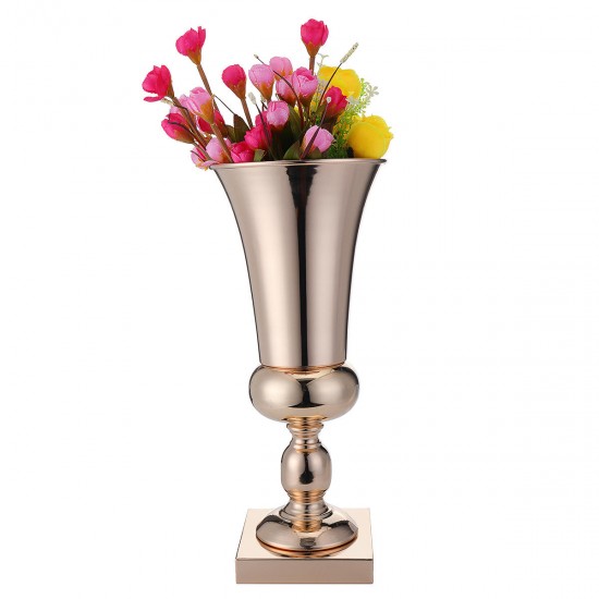 43cm Stunning Luxury Silver Gold Flower Vase Wedding Table Centrepiece Decor