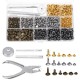 480Pcs Double Cap Rivet Tool Kit Metal Studs Hat Bag Leather Clothes Craft