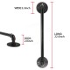 49cm Industrial Pipe Door Handle Shelf Bracket Black Steampunk Pipe with Flange for Home Shop Bath