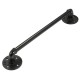 49cm Industrial Pipe Door Handle Shelf Bracket Black Steampunk Pipe with Flange for Home Shop Bath