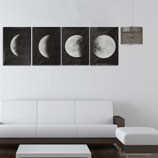 4Pcs/Set Moon Wall Decor Poster Art Print Canva Wall Picture Home Decorations