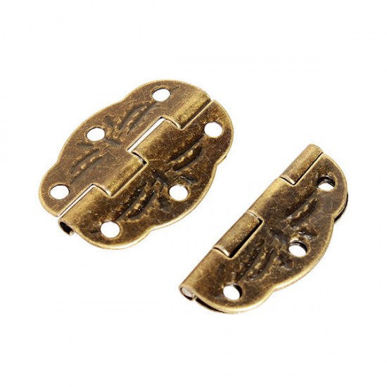 4pcs Antique Hinge Tin Printing Wooden Box Hinge 6 Hole Small Hinge