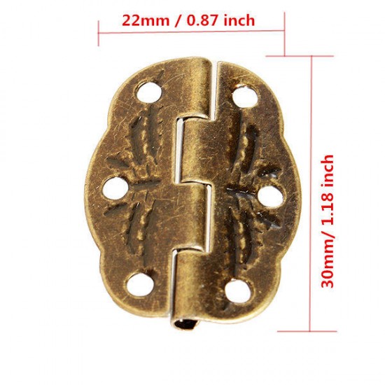 4pcs Antique Hinge Tin Printing Wooden Box Hinge 6 Hole Small Hinge