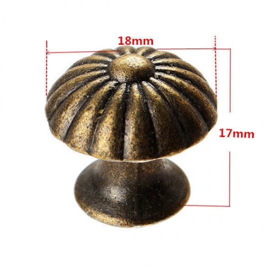 4pcs Retro Drawer Pull Handles Jewelry Case Cabinet Cupboard Knobs Mushroom Antique Flower Pattern Carve